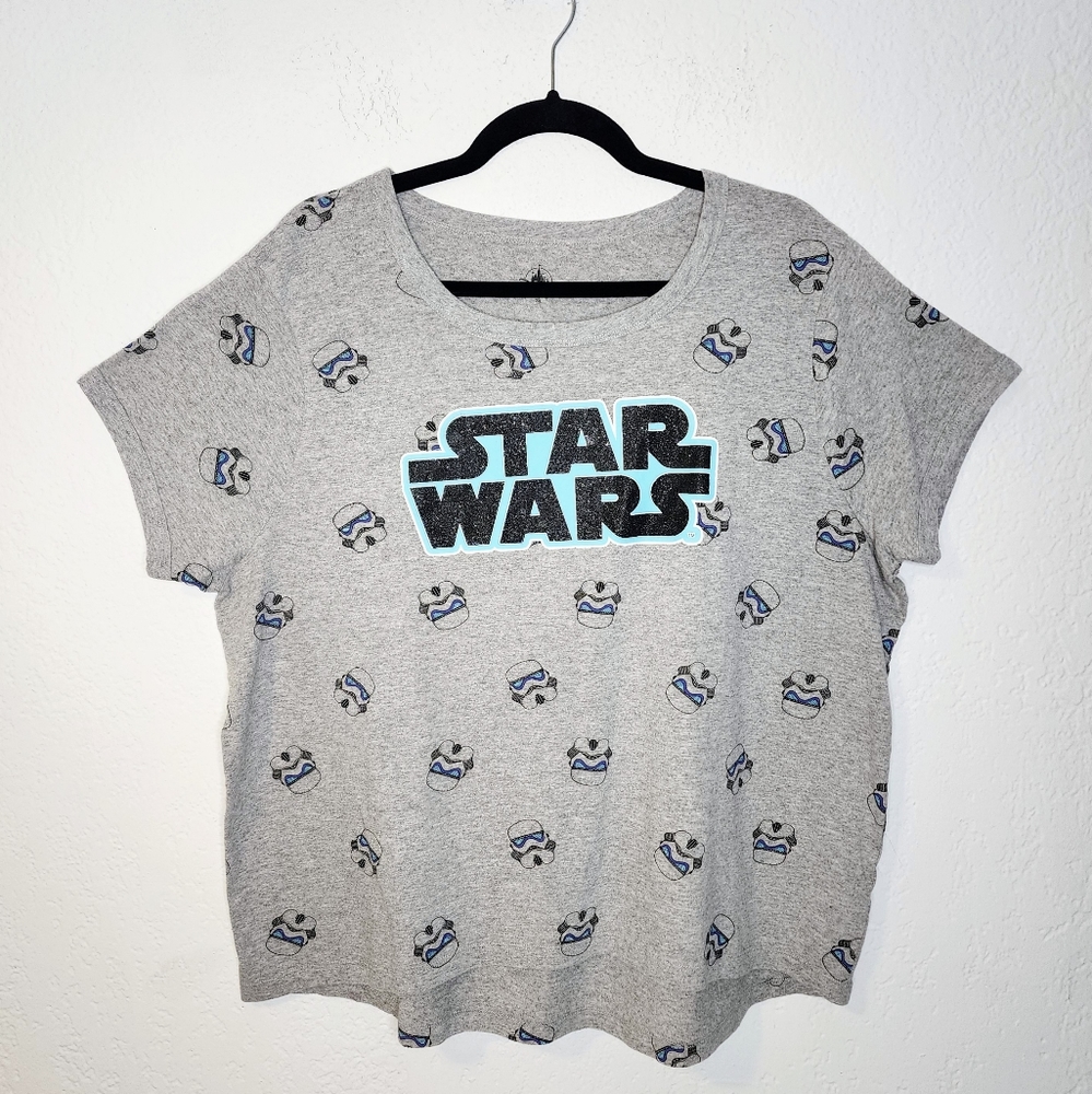 Disney Star Wars T-shirt Sz 2XL Gray Short Sleeve Top Storm Trooper Cotton Tee